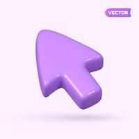 ratón cursor flecha. computadora interfaz elemento. 3d icono en un sencillo dibujos animados estilo. vector