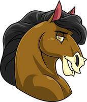 Brown Horse Head Cartoon Mascot Character vector