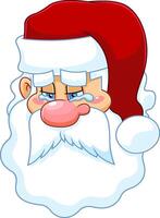 Crying Santa Claus Face Portrait Cartoon Character vector