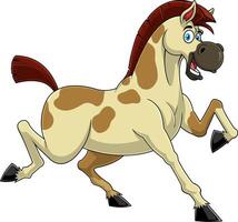 enojado caballo dibujos animados mascota personaje corriendo vector