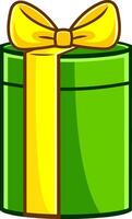 dibujos animados verde regalo caja con cinta vector