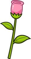 Cartoon Tulip Flower With Stem vector