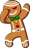 Gingerbread Man Cartoon Character Dabbing vector