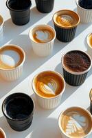 Table Filled With Cups of Coffee photo