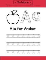 alphabets tracing letters for hand practicing vector