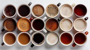 Assorted Coffee Cups on Table photo