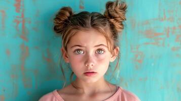 Young Girl With Messy Bun photo