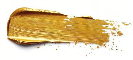 Close Up of Paint Brush on White Background photo