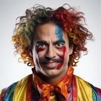 Close Up of Person Wearing Clown Makeup photo