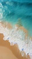 Sandy Beach With Wave Approaching Shore photo