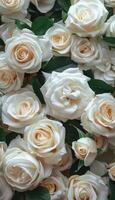 White and Pink Flowers in a Vase photo