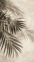 Shadow of a Palm Tree on a Wall photo