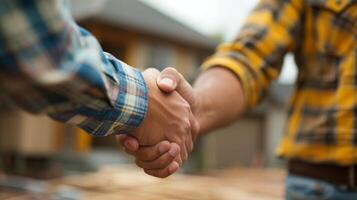 Close Up of Two People Shaking Hands photo