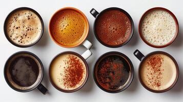 Assorted Coffee Cups on Table photo