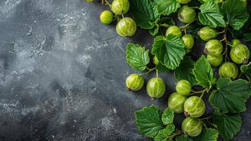 Bunch of Green Grapes on Table photo