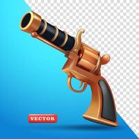 antiguo oro pistola, adecuado para diseño elementos y juego elementos vector