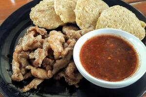 Grilled Pork and Fish Cakes with Spicy Sauce photo