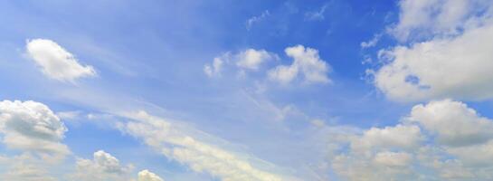 Cloudscape with wispy cirrus clouds photo
