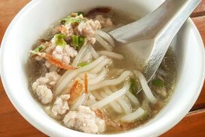 Pork Noodle Soup with Spring Onions photo