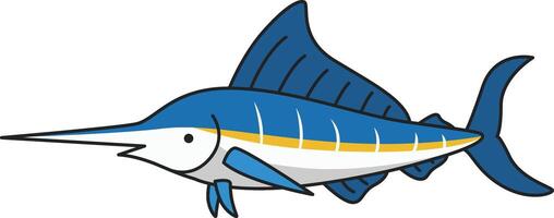 Marlin fish illustration vector