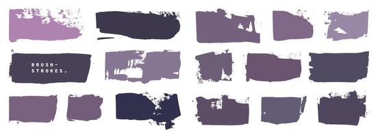 Abstract paint brush strokes texture set. Grunge color blocks. Creative hand drawn rough stroke. vector