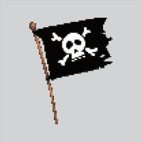 píxel Arte ilustración pirata bandera. pixelado pirata bandera. pirata bandera pixelado para el píxel Arte juego y icono para sitio web y juego. antiguo colegio retro vector