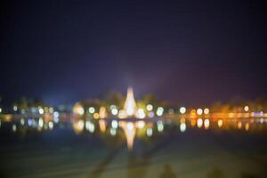 Blurred City Lights by the Lake photo