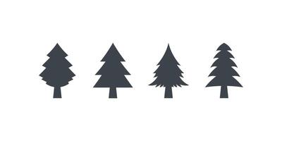 Set of Christmas tree on white background. vector