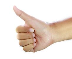 Thumbs Up on white background photo