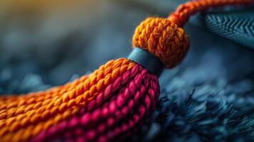 Close Up of Orange and Pink Tassel photo