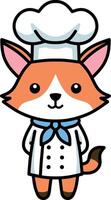 Animal chef character illustration vector