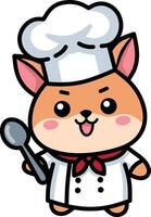 Animal chef character illustration vector