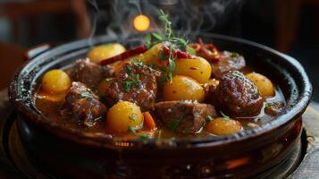 Crock Pot Filled With Carrots and Meat photo