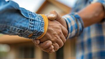 Close Up of Two People Shaking Hands photo