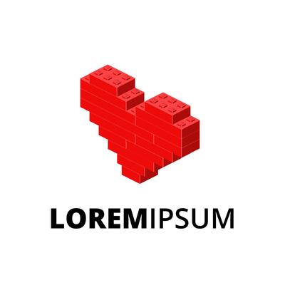Logo with heart for print and design. clipart.