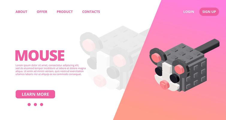 Web template with a mouse.
