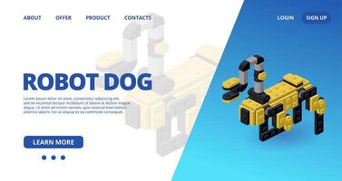 web modelo con un robot perro. vector