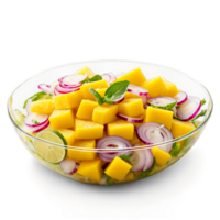 Mango and jicama salad with diced mango jicama and red onion tossed in a lime png