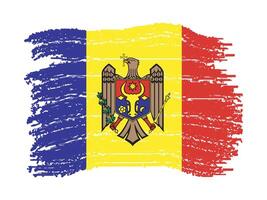 Moldova flag with paint brush strokes vector