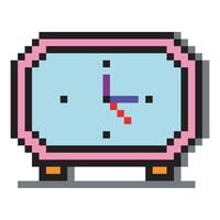 Clock in pixel art style vector