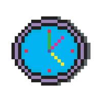 Wall clock in pixel art style vector