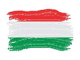 Hungary country flag with paint brush strokes vector