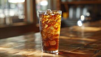 Glass Filled With Ice and Coffee Beans photo