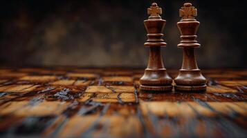 Chess Pieces on Marble Table photo