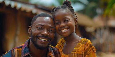 Man Holding Little Girl in Arms photo