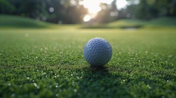 Two Golf Balls Resting in Grass on Sunny Day photo