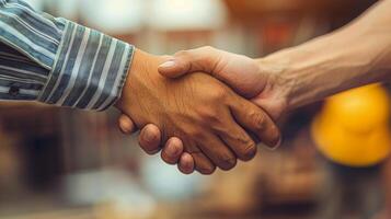 Close Up of Two People Shaking Hands photo