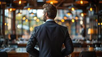 Man Standing in Front of Crowd of People photo