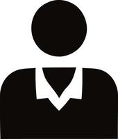 Essential Person, A Minimal Graphic Icon with White Outline and Mono Fill vector