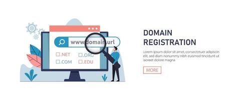 Domain name registration for website address and web hosting services vector